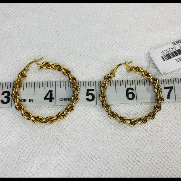Gabi Reilly 14K Yellow Gold Braided Hoops NWT - Picture 5 of 10